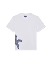 T-shirt uomo in cotone biologico Starlettes Bianco vista frontale