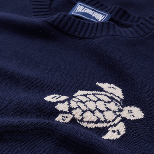 Maglioncino girocollo uomo in cotone e cashmere Turtle Ink dettagli vista 1