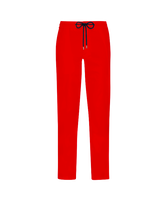 Pantaloni uomo in raso e Tencel con girovita elasticizzato Papavero vista frontale