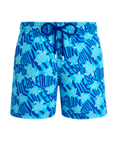 Pantaloncini mare uomo Ronde des Tortues Logo Blue topaz vista frontale