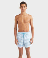 Men Swim Shorts Net Sharks White front worn view