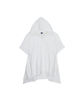 Poncho en coton organique Ronde des Tortues Blanc vue de face