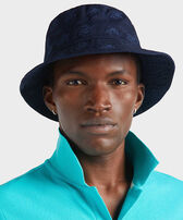 Embroidered Bucket Hat Turtles All Over Navy men front worn view