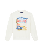 Felpa girocollo uomo in cotone Family Week-end Off white vista frontale
