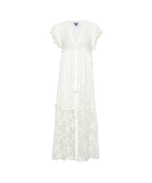 Robe longue transparente en soie femme Starfish Off-white vue de face