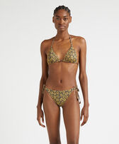 Women Triangle Bikini Top Carapaces Navy front worn view