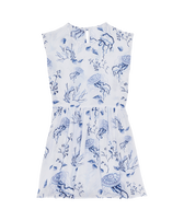 Girls Viscose Dress Medusa and Shells White 正面图