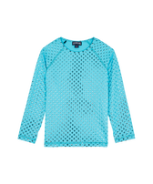 Girls Long Sleeves Rashguard Relief Sparkling Disco green 正面图
